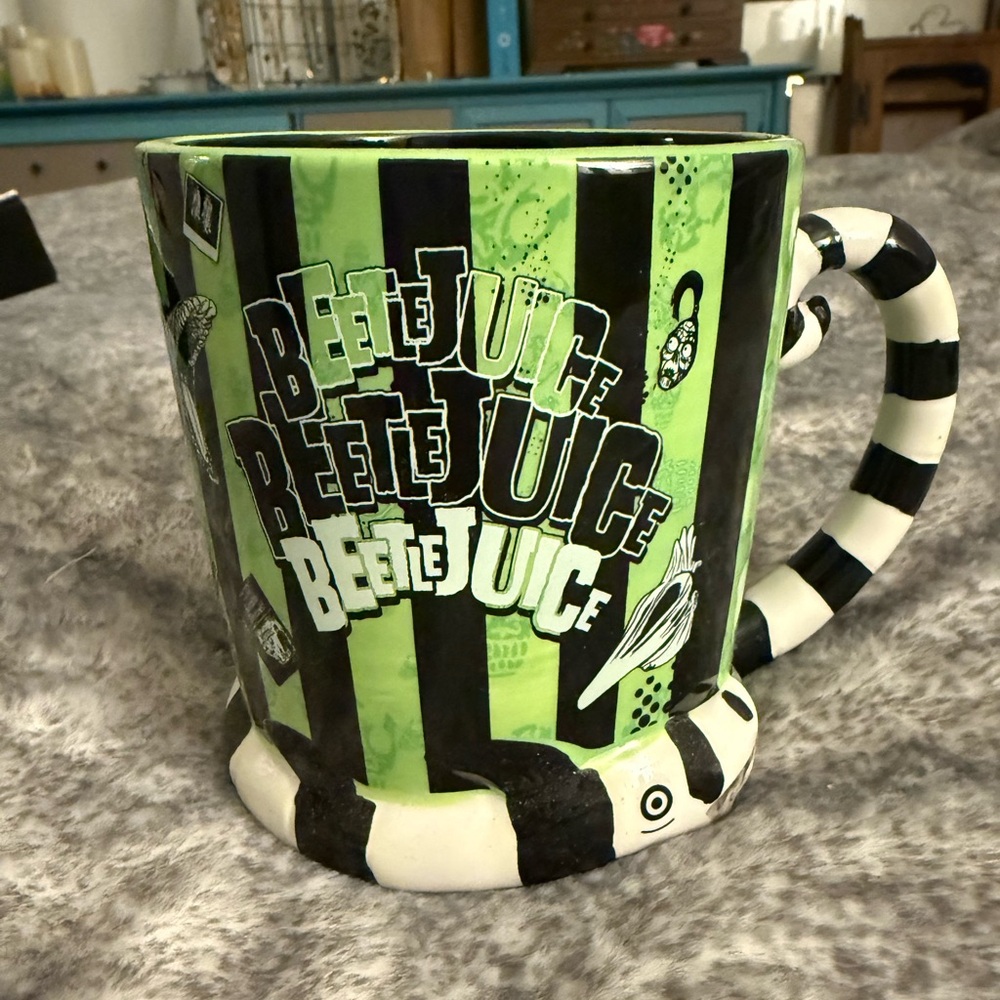 Beetlejuice mug.
